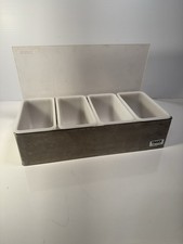 Traex Bar Condiments 4 Compartment Holder Stainless Steel Silver