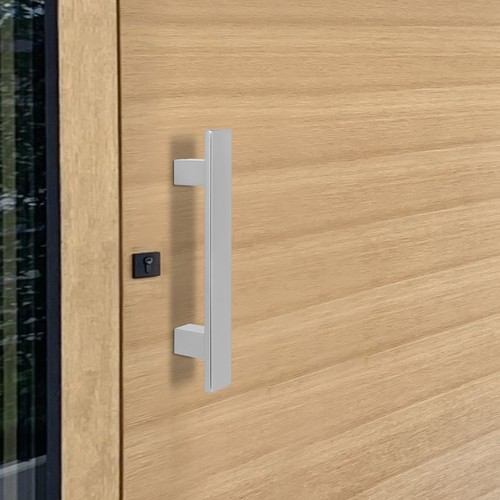 H-shaped Sliding Door Pull Handle, Double Sided Push Pull Door Handle, Silver - Picture 2 of 11