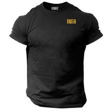 Faith T Shirt Pocket Gym Clothing Bodybuilding Training Workout Muscles MMA Top