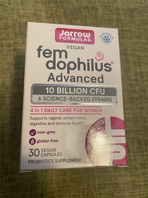 Jarrow Formulas Fem-Dophilus Advanced Probiotic 10B CFU Vegan Non-GMO 30 Caps