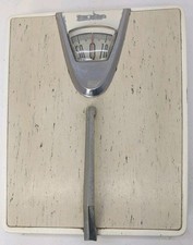 Vintage Borg Bathroom Scale Mid Century Off White Art Deco Pre-owned