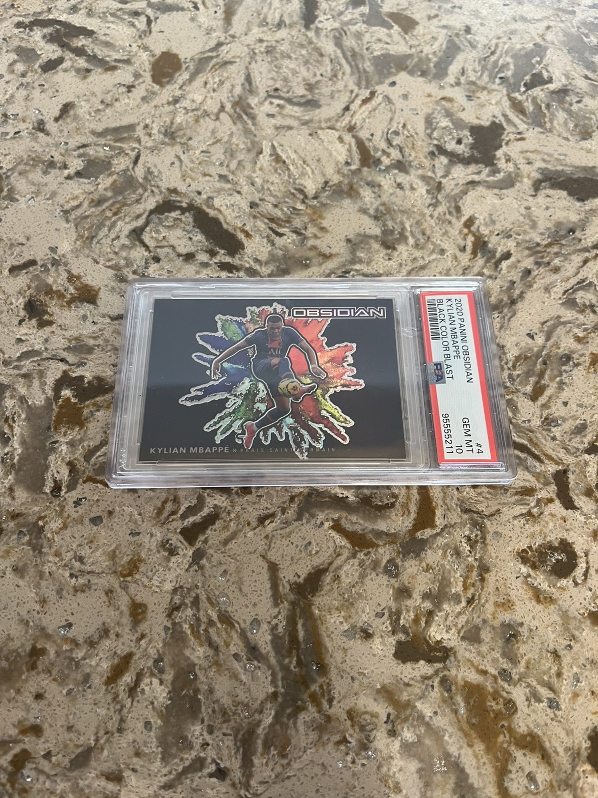 2020 Panini Obsidian Kylian Mbappe Black Colorblast PSA 10! France Real Madrid