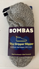 Bombas Gripper Slipper House Shoes Socks Gray Men's Size Small NEW
