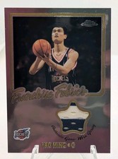 2002-03 Topps Chrome Yao Ming Rookie Franchise Fabric Game Worn 