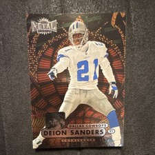 SkyBox 1998 Metal Universe Deion Sanders Dallas Cowboys #21 NFL Football Card