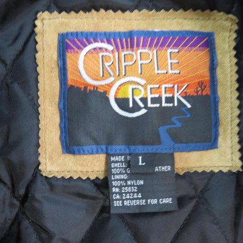 Cripple Creek Jacket Mens Large Leather Western Aztec Bomber Southwest Suade - Picture 3 of 14