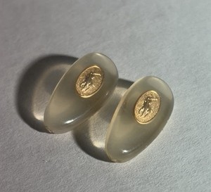 Ralph Lauren Polo Logo Eyeglasses Nose Pads Clear Tan Yellow