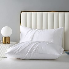 Cooling Pillow Cases Standard Size Set of 2 - Rayon Derived from Bamboo, Whit...