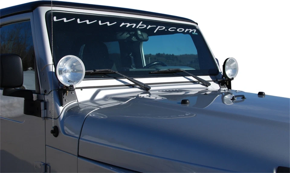 Soporte de luz de parabrisas MBRP escape 131043 compatible con 97-06 TJ Wrangler Foto 2 de 4