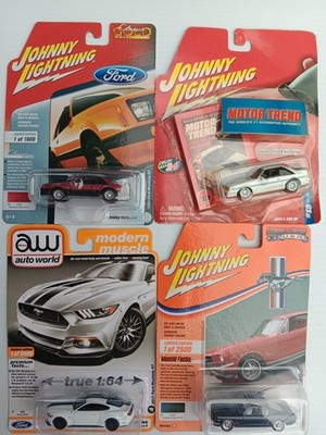 Johnny Lightning/Auto World Ford Mustang GT 4-car set various years/series
