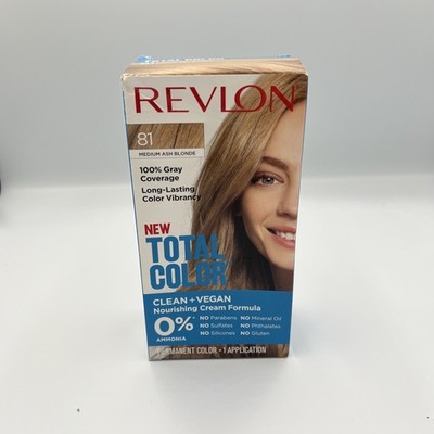 Revlon Total Color Clean Vegan Cream Formula Hair Color #81 Medium Ash Blonde A8