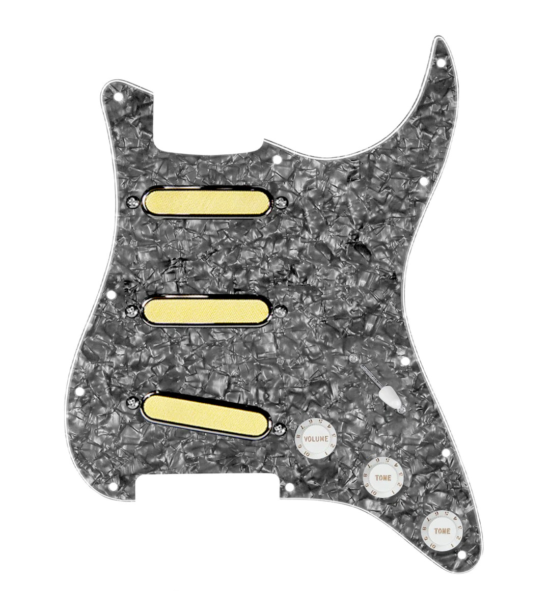 Накладка из специальной золотой фольги 920D для Strat с белыми звукоснимателями и ручками 64690₽