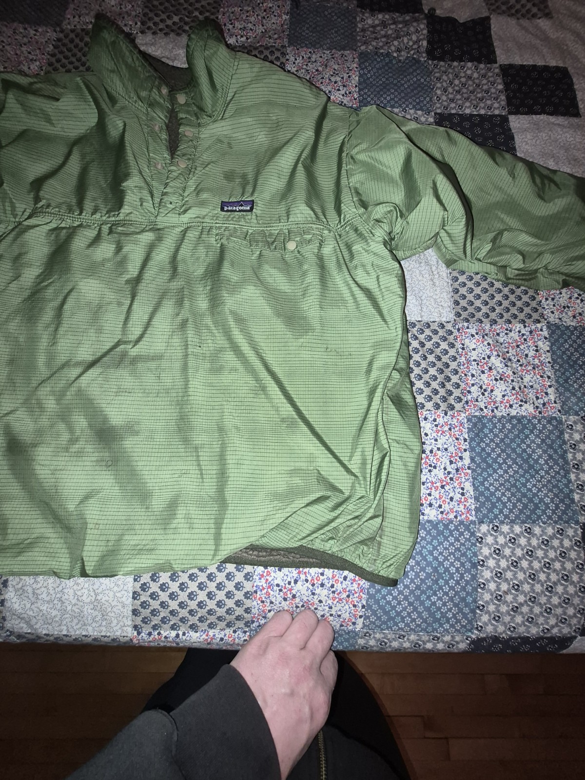 Patagonia Green Pullover Jacket Fleece Reversible - image 8