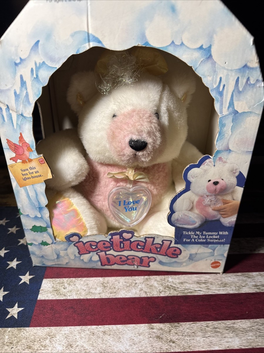 Buy RARE Mattel Ice Tickle Bear Plush 1993 90s Kid Toy Color
