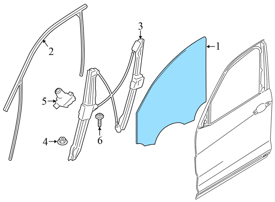 2015-2018 BMW X4 - Vidro dianteiro direito para janela 7339892 - Imagem 2 de 4