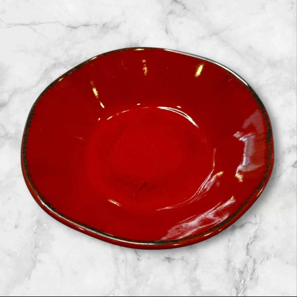 Красные миски для макарон Crate & Barrel Carmen произвольной формы | набор из 4 | хорошее состояние товара - Изображение 3 из 4