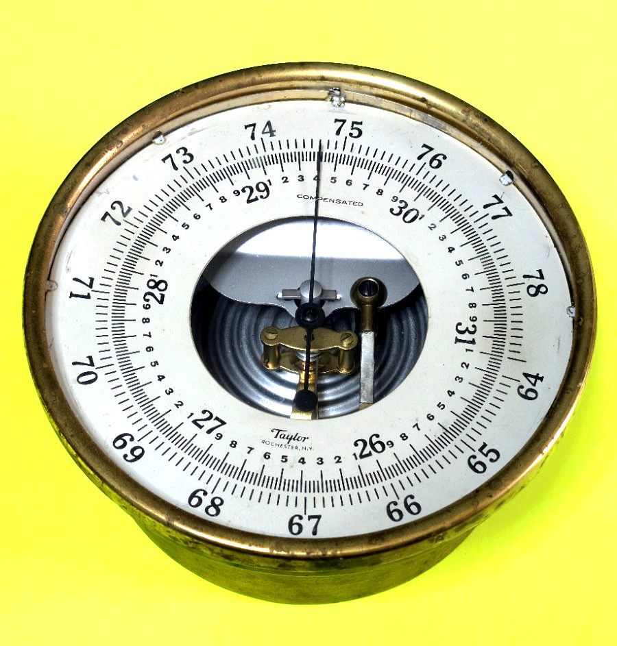 Rare Michigan Conservation Department  Taylor Barometer Tag #34962 Pre 1968 DNR
