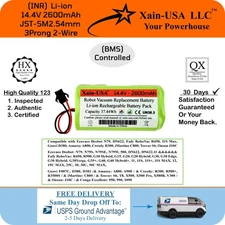 Xain Replacement Battery For Ecovacs Deebot N79S - 2600mAh 14.4V 37.44Wh Li-ion