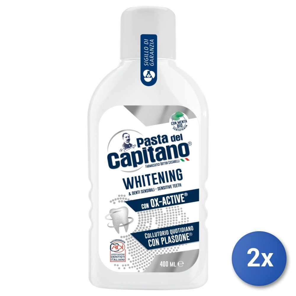 2X Pasta Capitano Colutorio 400 Ml. Ox-Active Blanqueador