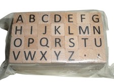 Alphabet Wooden Letter Stamp Set A-Z Crafts Scrapbooking Projects Sealed NEW