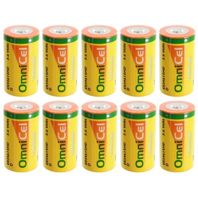 10x OmniCel ER34615HD/S High Drain Lithium Thionyl Chloride Battery AMR Backup