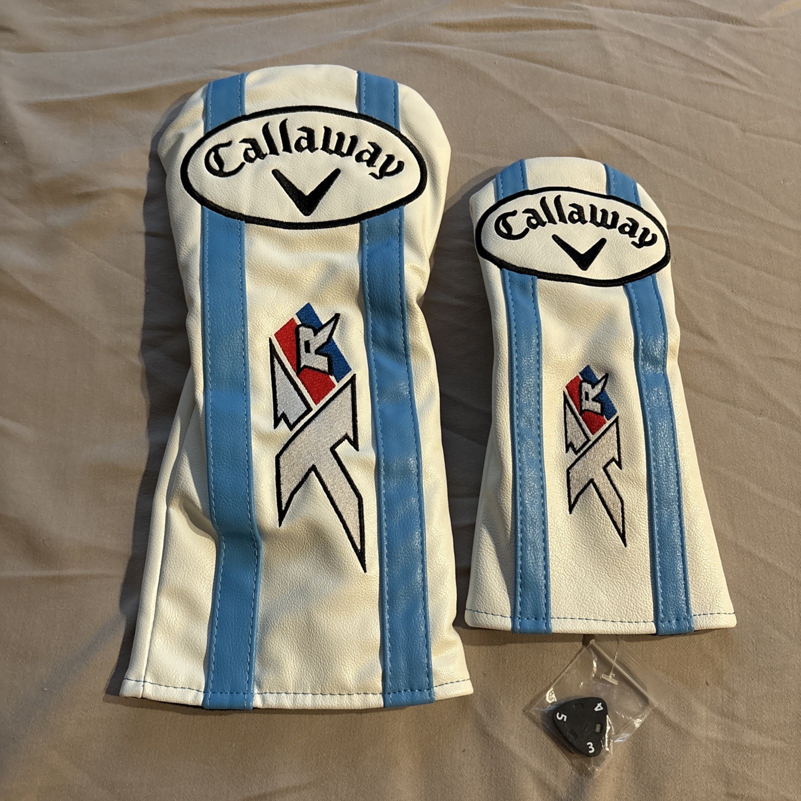 Head Covers Set Of 2 Baby Blue White Brand New! Driver Fairway
