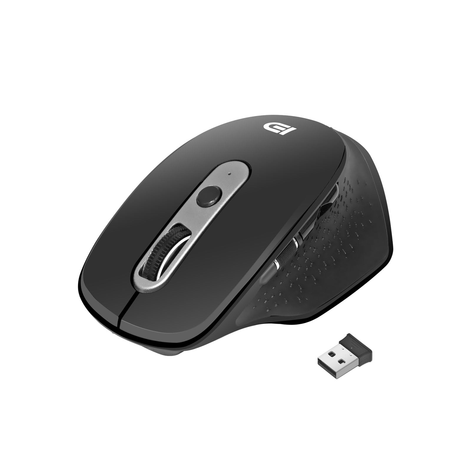 Wireless Ergonomic Shape Mouse, 2.4GHz and BT 4.0 USB Receiver, Silent Click,...