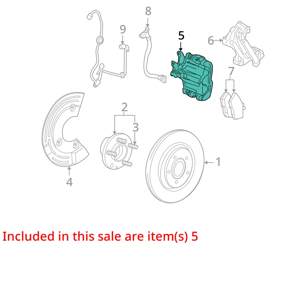 Pinza de freno izquierda conductor trasero Mercury Sable 2008-2009 JETC3 Foto 2 de 3