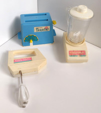 Vintage Toy Kitchen Appliances: Toaster, Blender, Hand Mixer working condition 