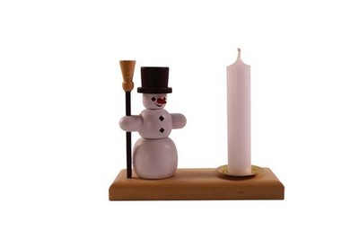 Kerzenhalter Schneemann 9 cm Kerzenständer Leuchter Erzgebirge NEU Seiffen Kerze