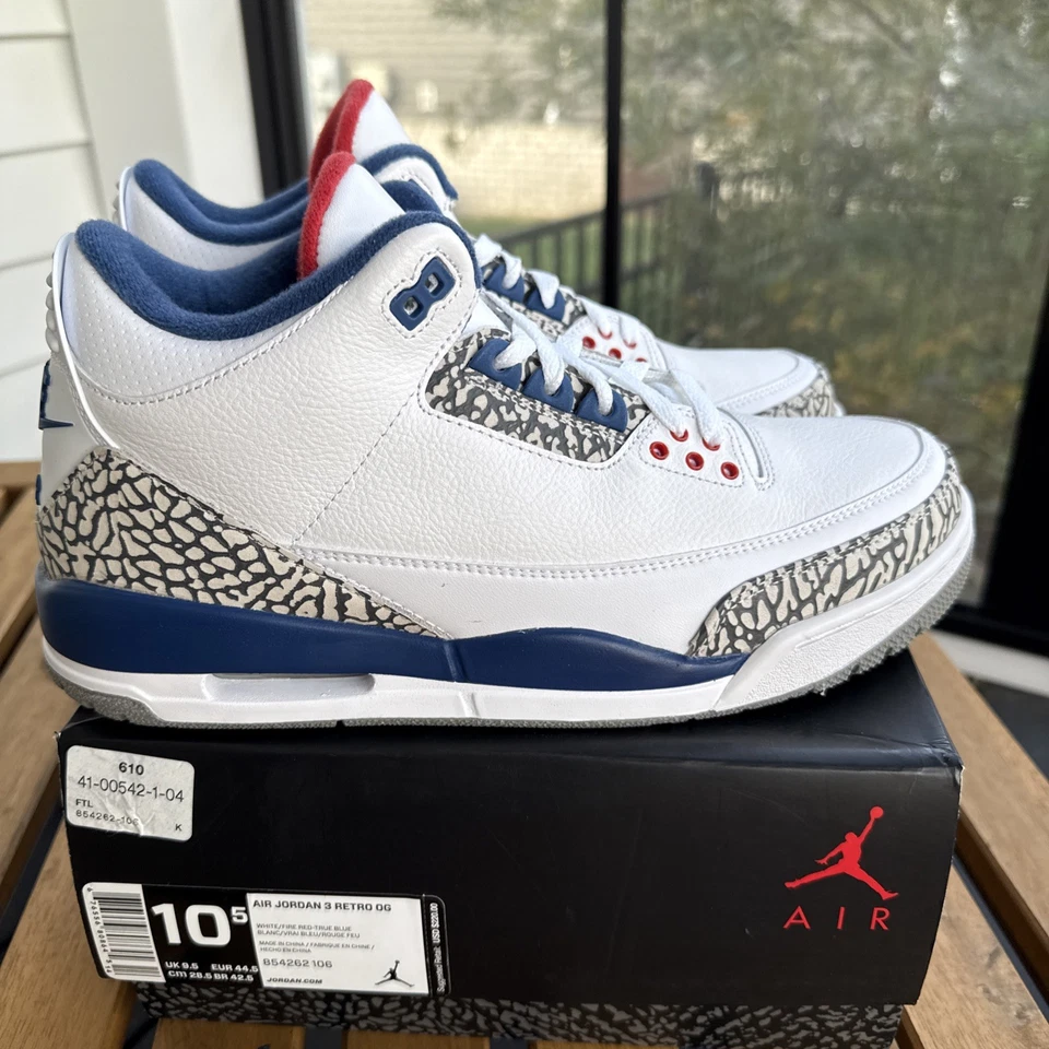 Air Jordan 3 ретро Og «True Blue» 2016 — 854262-106, новый размер - Изображение 3 из 4