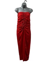 Women’s Ruched Red Dress, Size Large, Excellent Condition