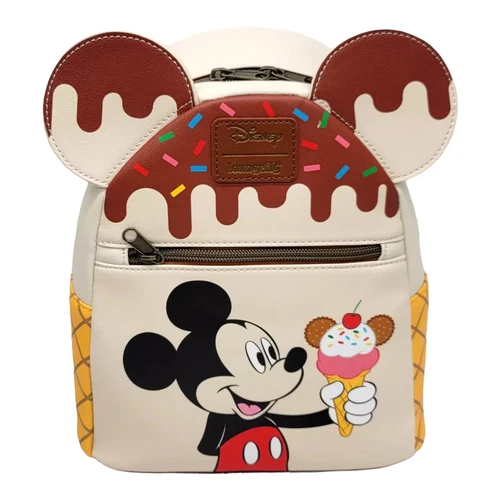 Loungefly Disney Mickey Mouse Ice Cream Melting Mini Backpack Adjustable Straps