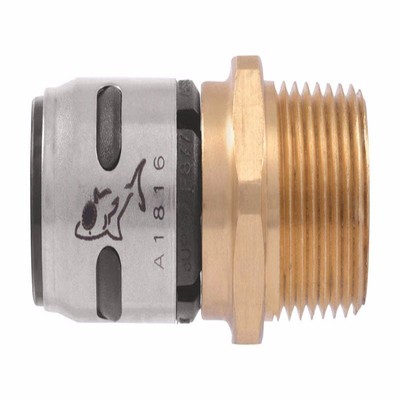 SharkBite K140A EvoPEX Lead-Free Brass Connector 1 in. Push x 1 in. MHT Dia.