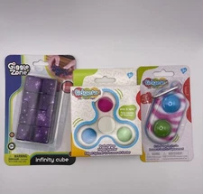 Fidget Toys Giggle Zone Infinity Cube/Fidgetz Push n' Pop Spinner & On the go