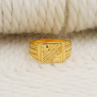 #ad #ad Men#x27;s 22k gold Ring 22k yellow gold designer handmade Ring for Unisex OOS1820 $625.94