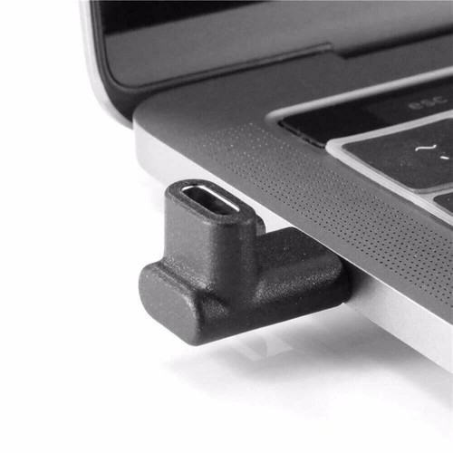 Right Down Angle 90 Degree USB 3.1 Type C Male To Female USB-C Adapter Converter - Picture 7 of 14