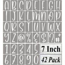 7 Inch Alphabet Letter Stencils for Painting - 42 Pack Letter and Number Sten...