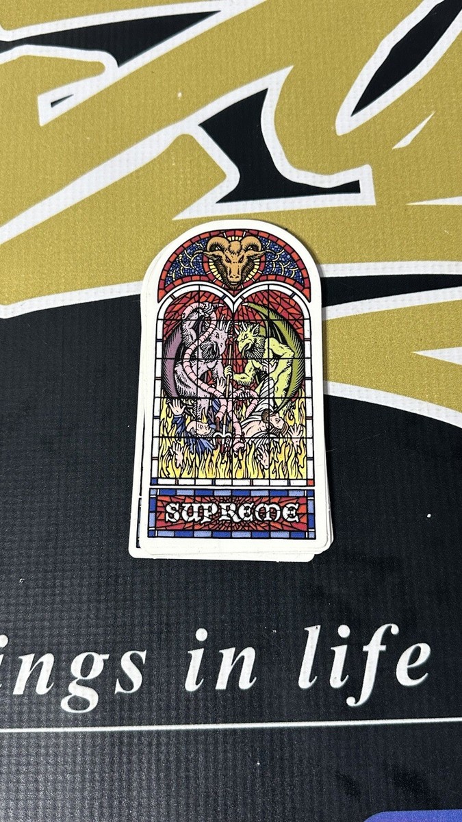 Supreme Sean Cliver Worship Sticker FW23 Stained Glass Window +