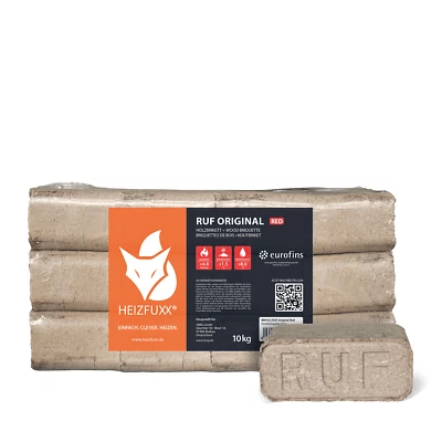 HEIZFUXX 2×10 kg 20 kg Ruf Hartholz Holzbriketts – Kamin | Ofen Heiz Buche Eiche