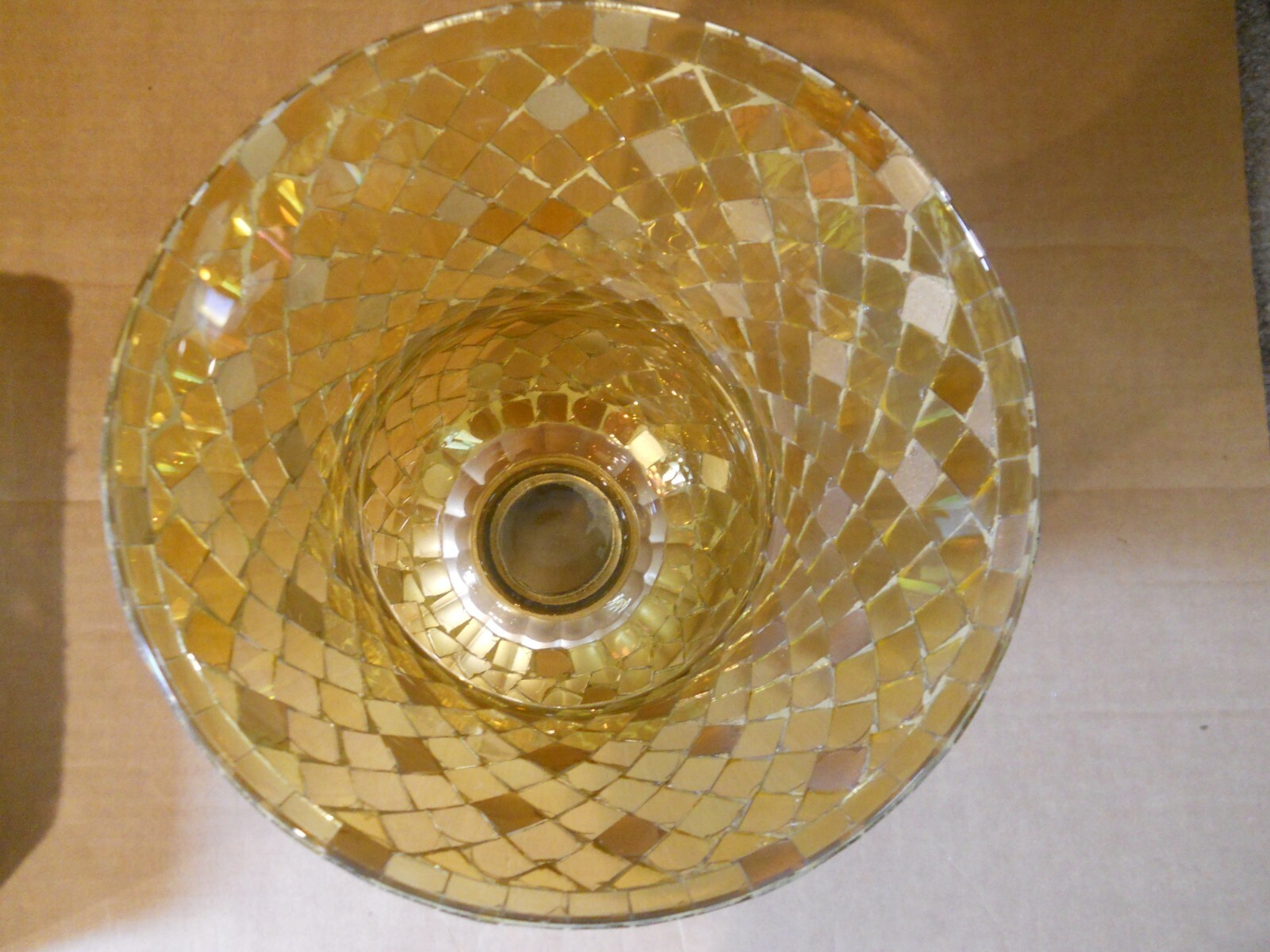 New in Box PartyLite Gold Mosaic Hurricane P9902 12" Tall, Candle Holder, Vase eBay
