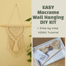 EASY Macrame Wall Hanging DIY KIT for beginners with Video Tutorial Craft gifts
