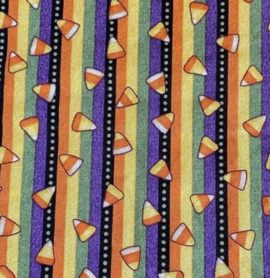 Vintage Debbie Mumm Candy Corn Halloween Fabric 100% Cotton 43 x 70 