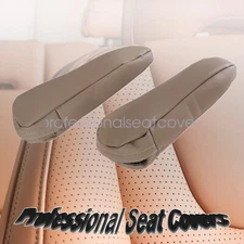 For 1992-1996 Ford Bronco Driver+Passenger Seat Leather Armrest Cover Mocha Tan