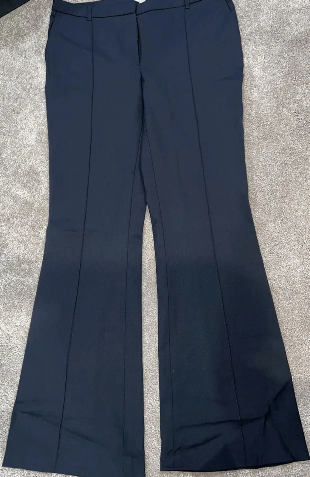 Pantaloni da lavoro Burberry London neri gambe larghe elasticizzati nuovi con etichette donna 12 Stati Uniti