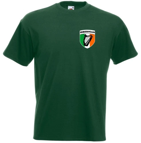 Hibernian FC Hibs Football Bottle Shield Irish Tricolour T-Shirt Unisex Adult