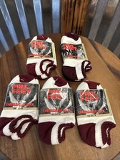 Lot Of 5 Pro Feet Cheerleader Low Socks Maroon White Set New Old Stock