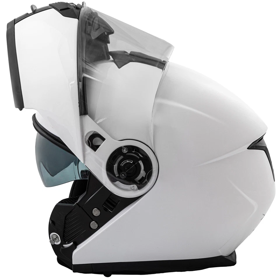 Casco Modular Touring Sport Homologado Moto Pantalla Parasol Blanco - Imagen 4 de 4