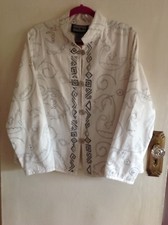 Indigo Moon New White Jacket, Silver Embellishment, Size L