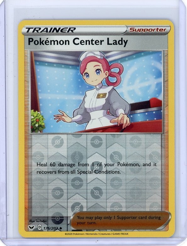 Pokemon Center Lady 176/202 Reverse Holo | 2020 Sword & Shield